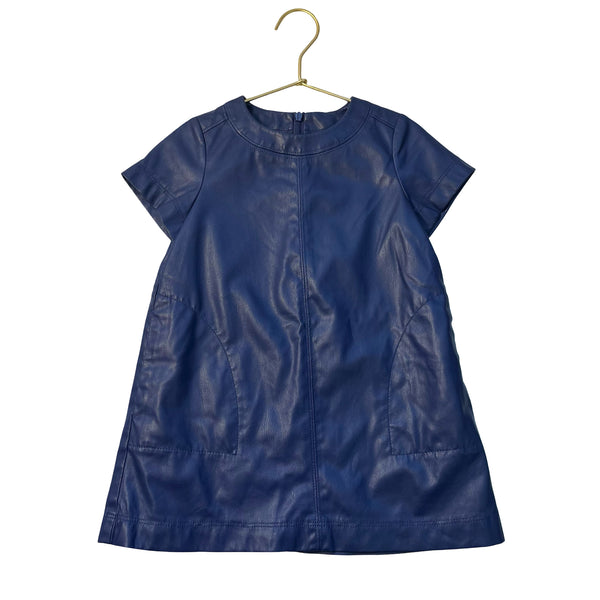 Crewcuts Collection Navy Faux Leather Dress - Size 4