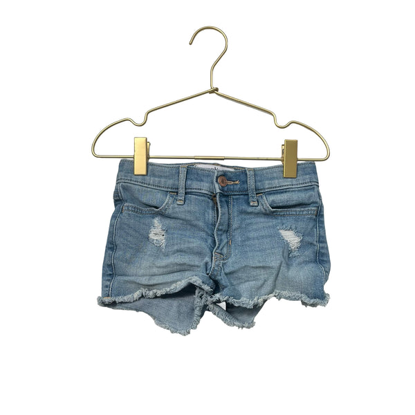 Abercrombie Kids Blue Distressed Raw Hem Jean Shorts - Size 5/6