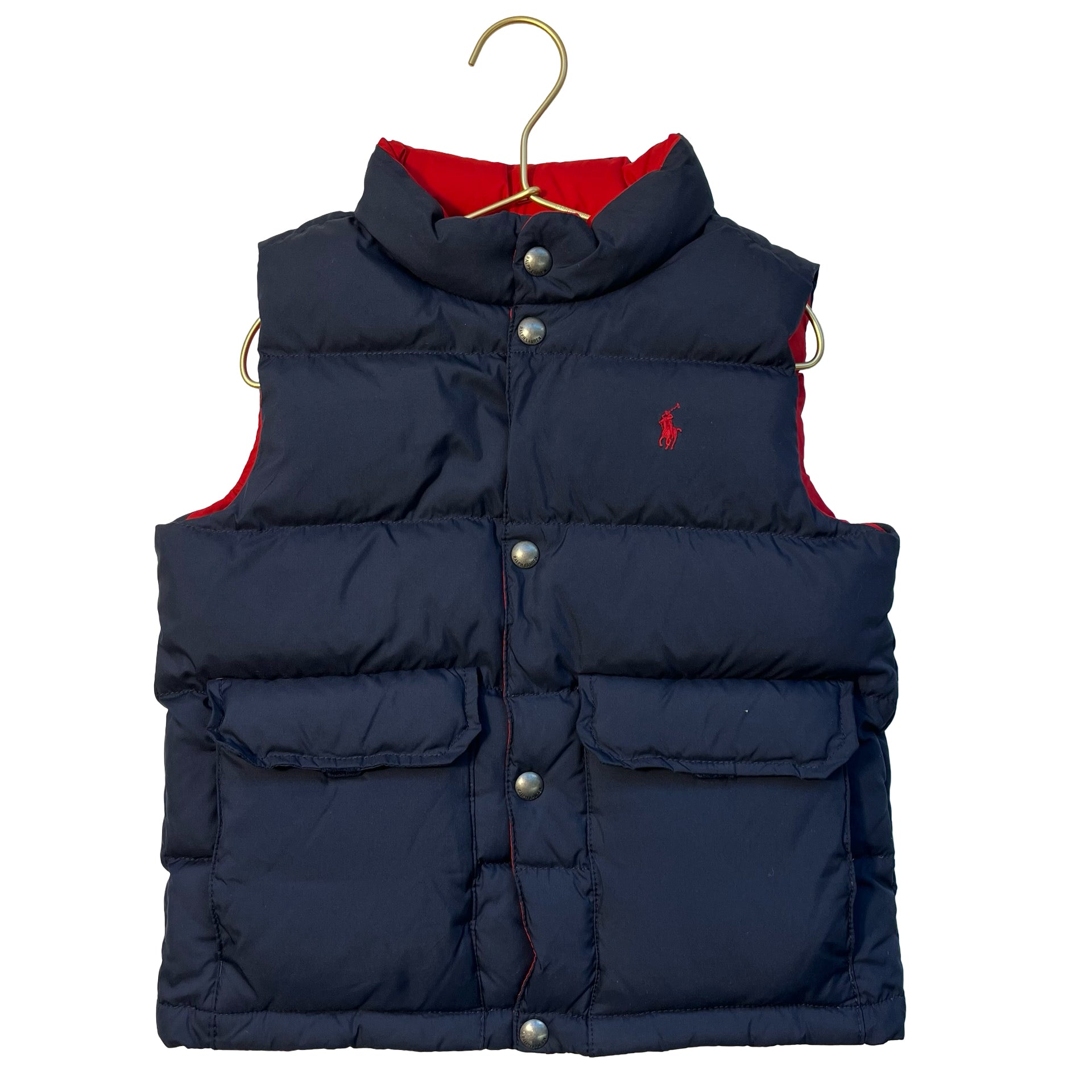 Polo Ralph Lauren Reversible Navy & Red Puffer Vest - Size 5