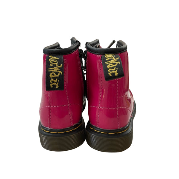 Dr. Martens Dark Pink Patent Boots - Size 7