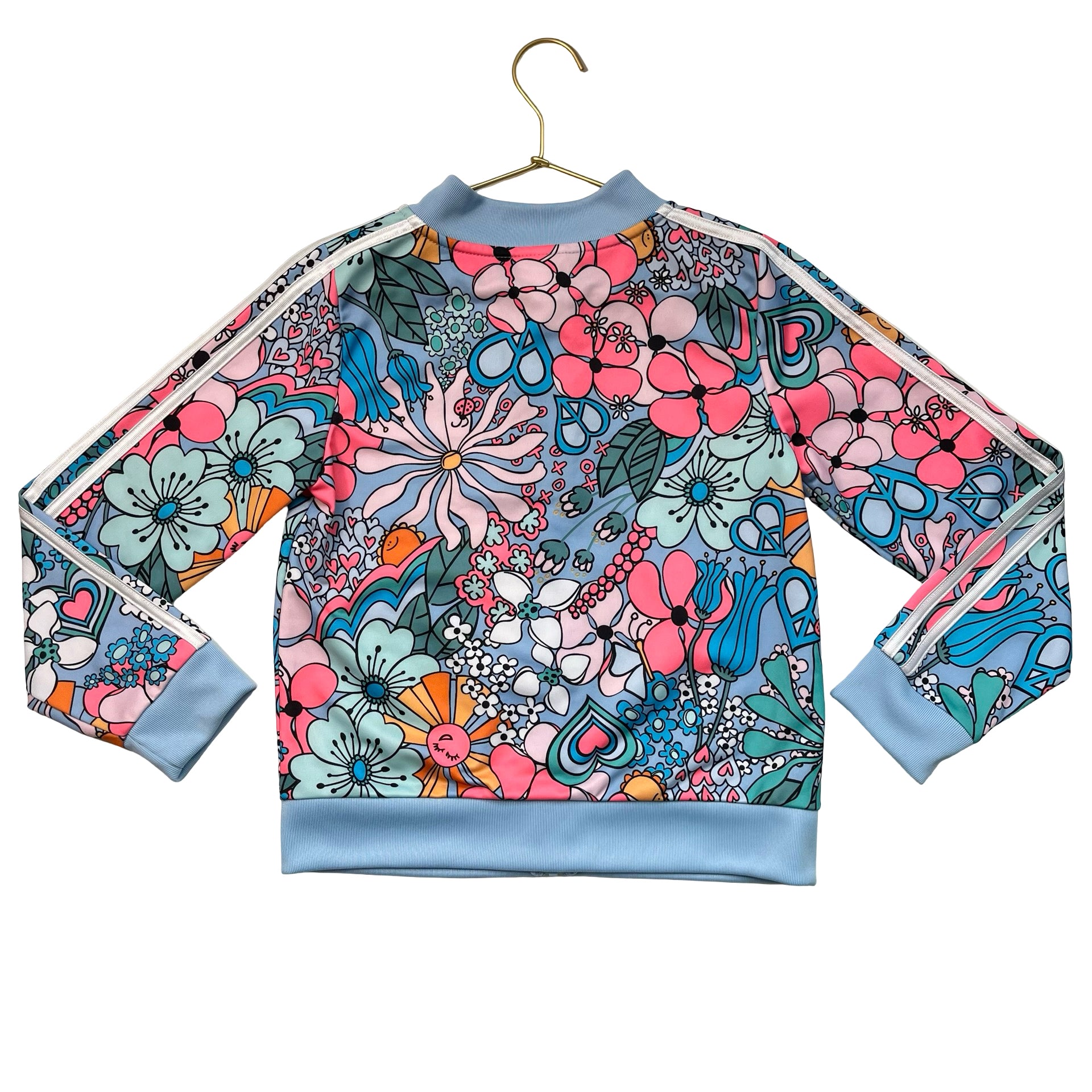 Adidas Colorful Pop Art Flower Print Track Jacket - Size M 10-12