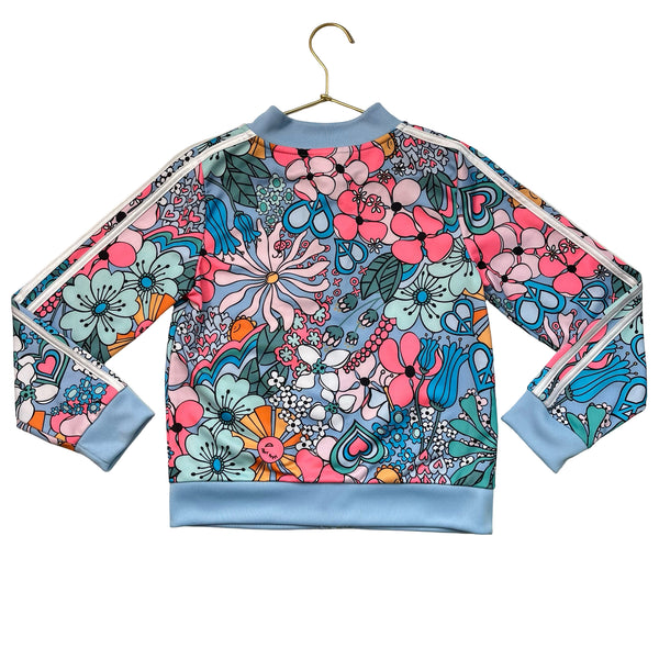 Adidas Colorful Pop Art Flower Print Track Jacket - Size M 10-12