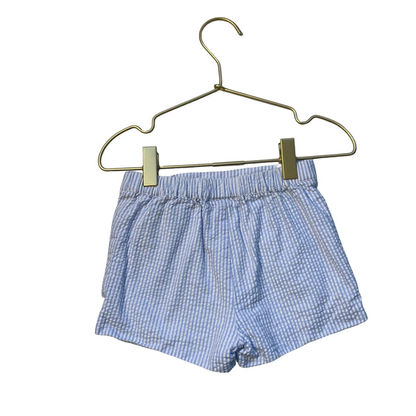 Jacadi Blue & White Striped Seersucker Shorts - Size 24 Mo