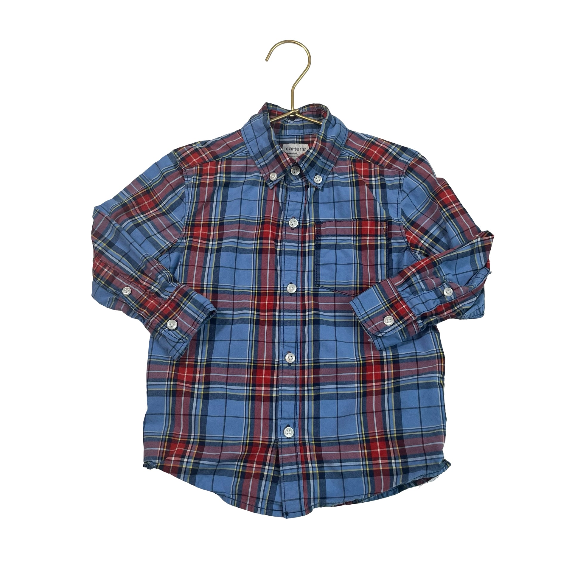 Carter's Blue, Navy, Red, Yellow Plaid Button Down - Size 2T