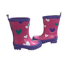 Hatley Pink & Purple Heart Print Rain Boots - Size 9