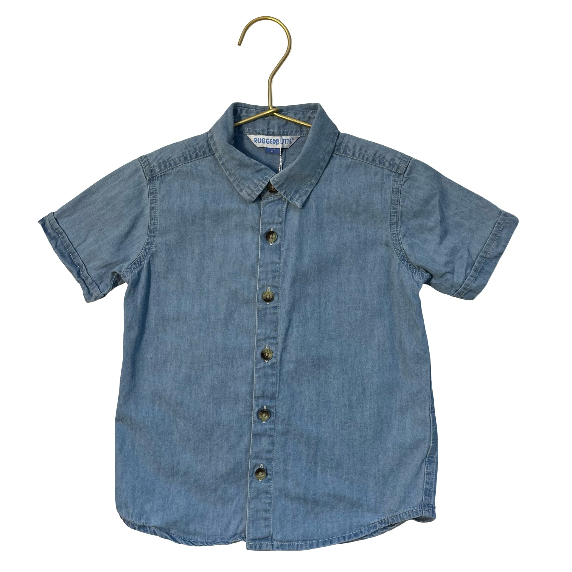 Rugged Butts Chambray Button Down Shirt - Size 4T