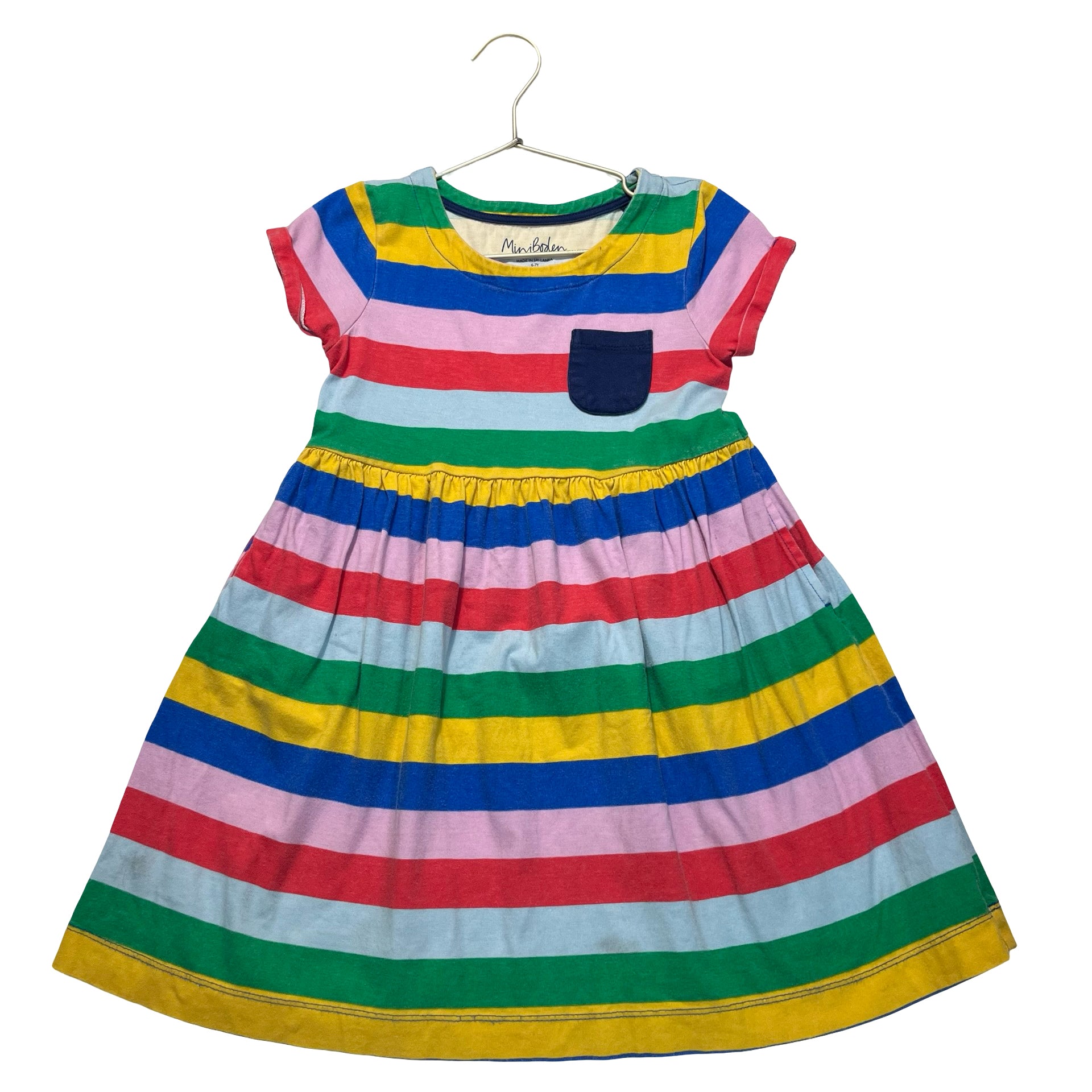 Mini Boden Colorful Striped Dress - Size 6-7Y
