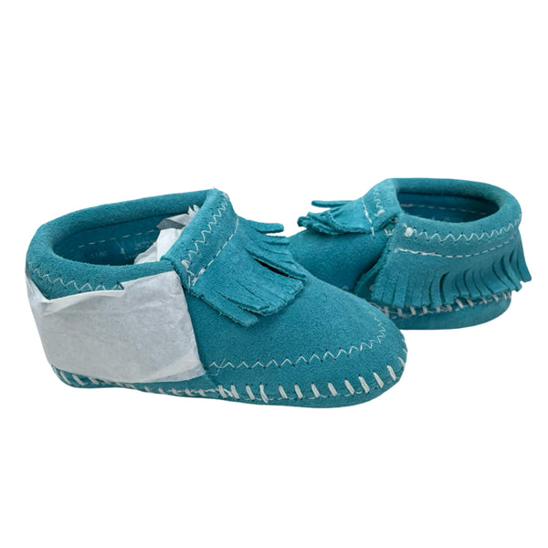 Minnetonka Suede Soft-Sole 'Turquoise Riley Bootie' New in Box - Size 4