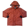 Petit Bateau Jersey-Lined Burnt Orange Hooded Rain Jacket - Size 6
