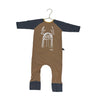 Rags Tan & Gray Graphic One-Piece - Size 18-24 Mo