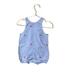 Janie and Jack Blue Oxford Cloth Embroidered Flag Shortall Romper - Size 6-12 Mo