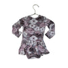 Posh Peanut Dusty Plum Floral Bodysuit Dress - Size 12-18 Mo