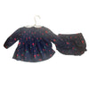 Janie and Jack Navy Floral Top & Bubble Shorts Set - Size 12-18 Mo