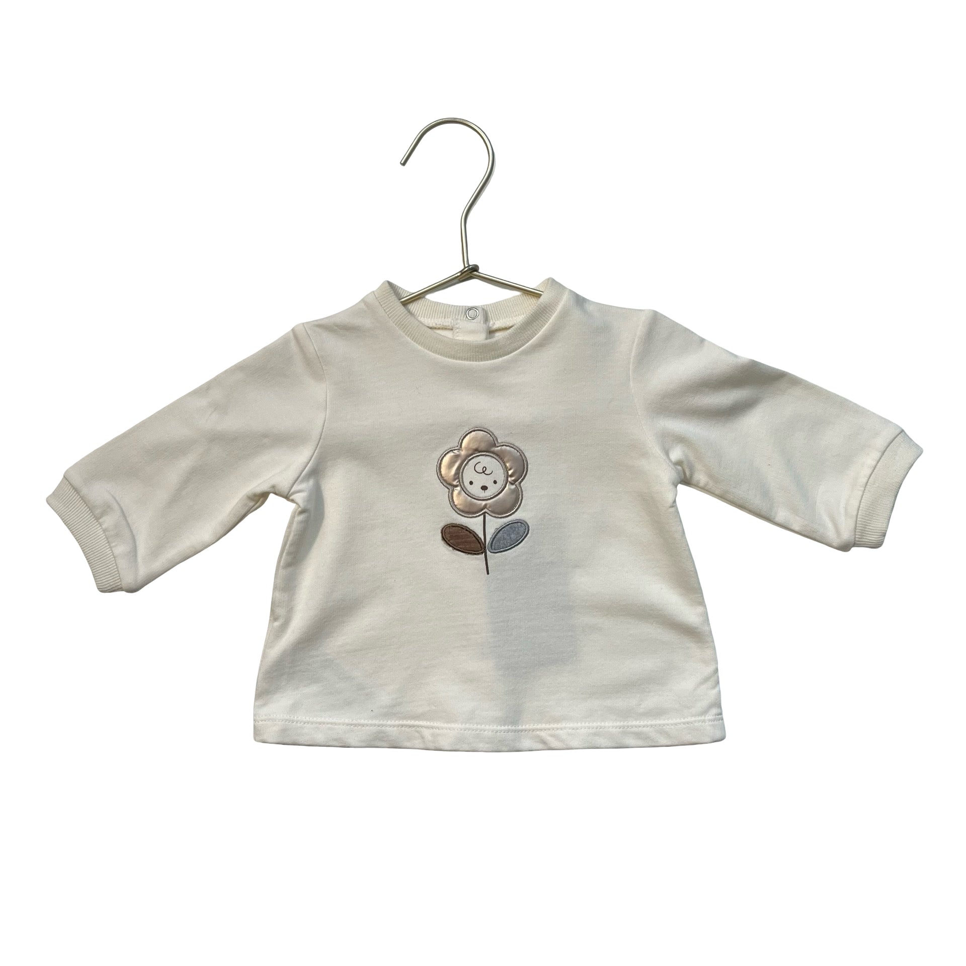 Mayoral Ivory Flower Applique Top - Size 1-2 Mo