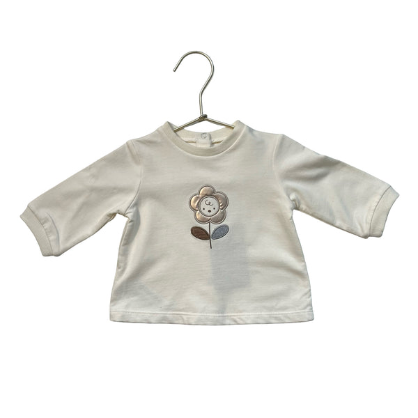 Mayoral Ivory Flower Applique Top - Size 1-2 Mo