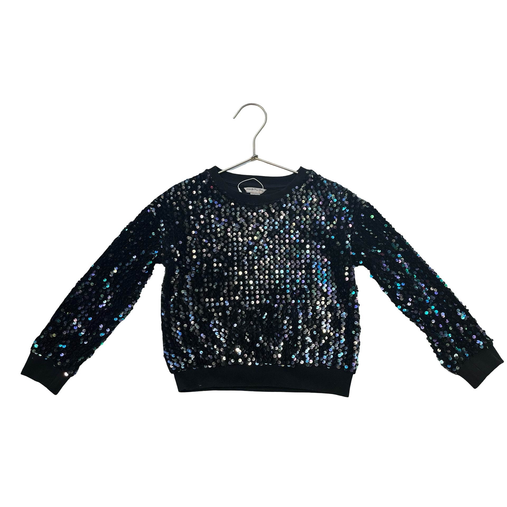Habitual Black Iridescent Sequin Top - Size 4-5