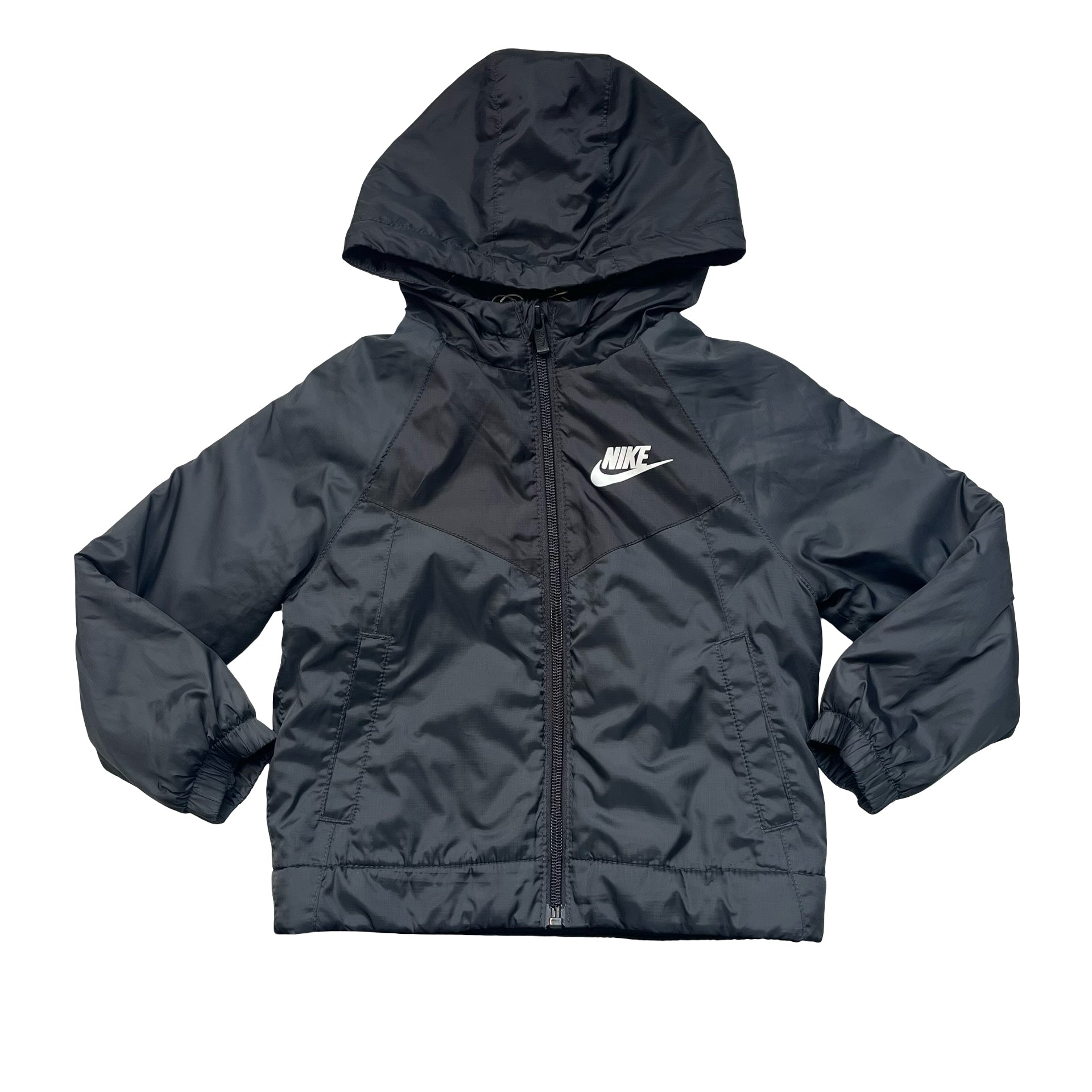Nike Fleece-Lined Hooded Dark Gray & Black Jacket - Size 2T