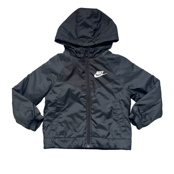 Nike Fleece-Lined Hooded Dark Gray & Black Jacket - Size 2T