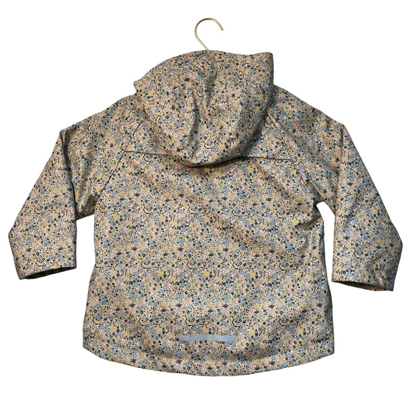 Zara Fleece-Lined Tan Floral Hooded Rain Jacket - Size 6