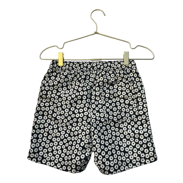 Hanna Andersson Black & Ivory Flower Print Swim Shorts - Size 8
