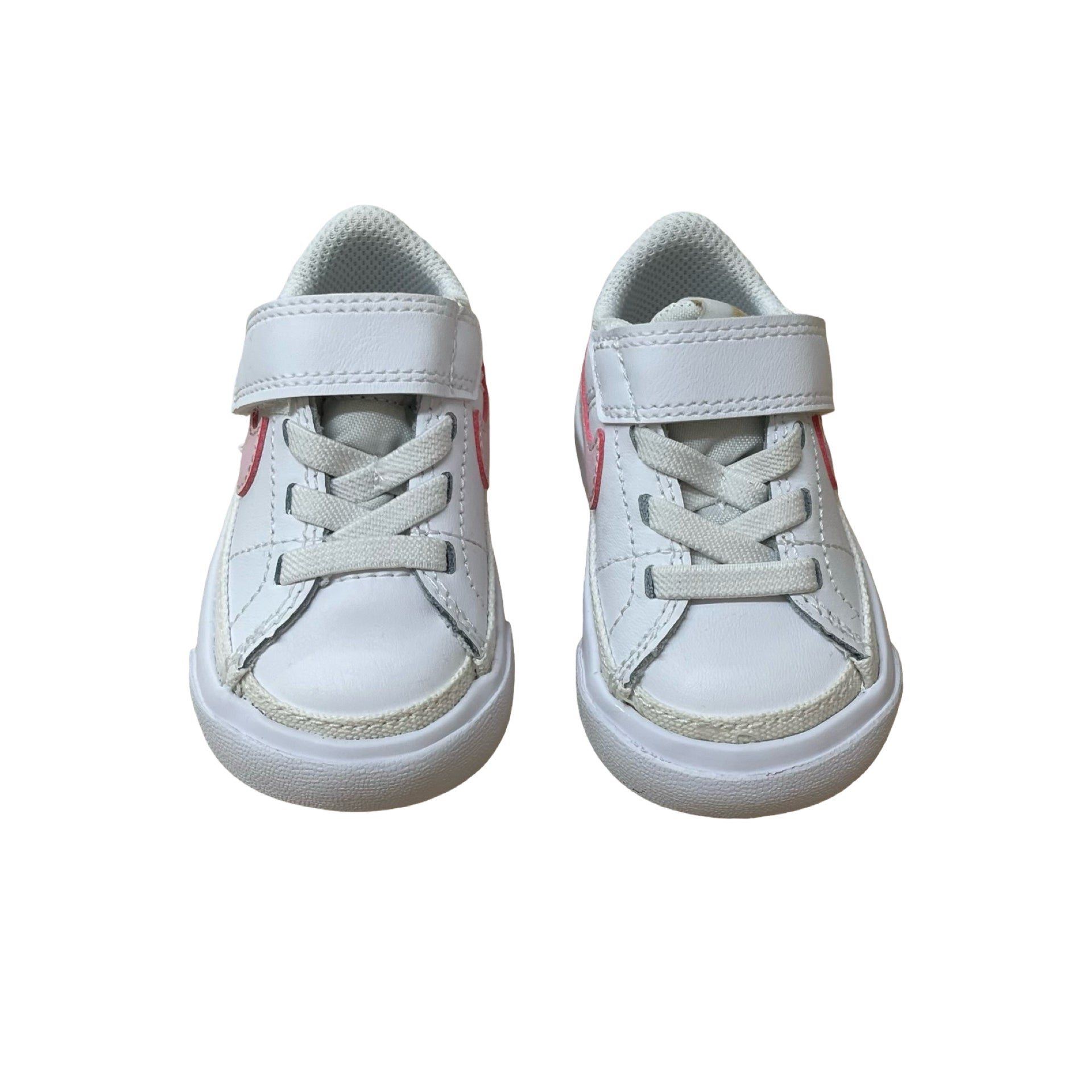 Nike White & Pink Sneakers - Size 2C
