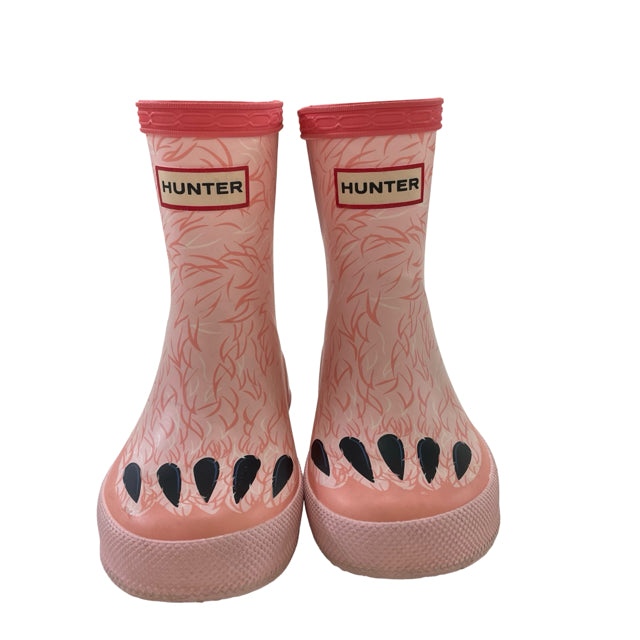 Hunter Pink Bear Foot Print Rain Boots - Size US 5B/6G (UK 4 EU 21)