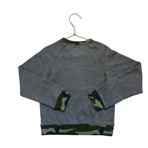 Joe's Gray Sweatshirt, Camo Trim - Size 5