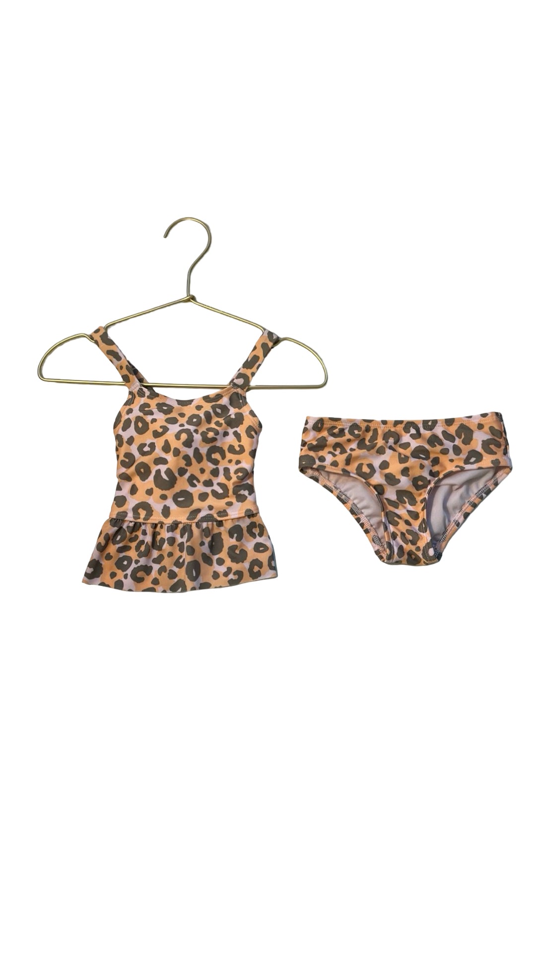 Cat & Jack Peach Leopard Print Tankini 2 Piece Swim Suit - Size 18 Mo