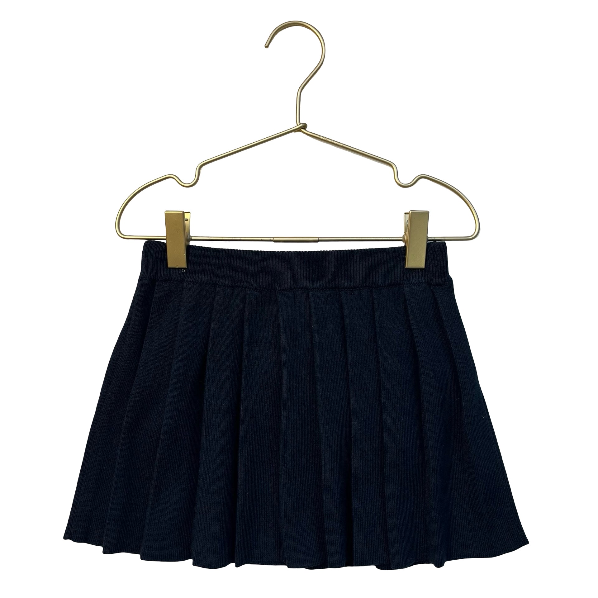 Cyrillus Navy Cotton Knit Pleated Skirt - Size 4