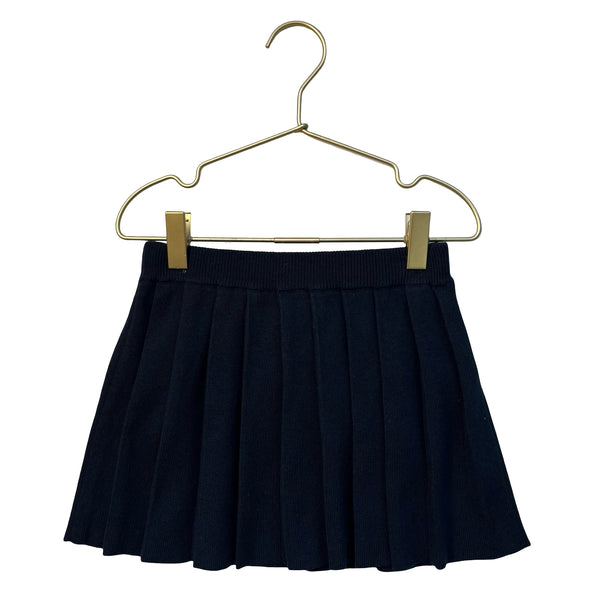 Cyrillus Navy Cotton Knit Pleated Skirt - Size 4