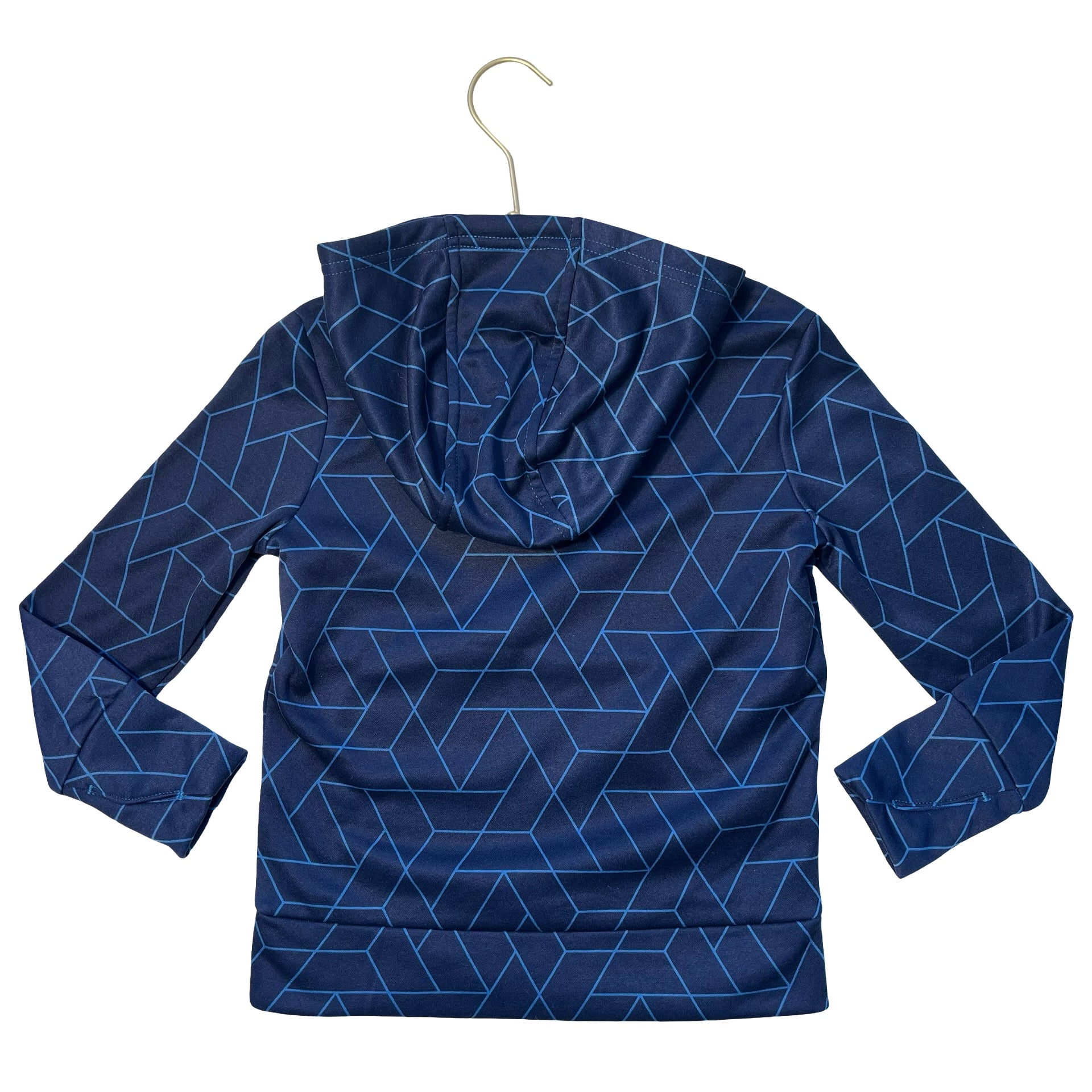 All in Motion Navy & Blue Geo Pattern Hooded Athletic Sweatshirt w Tags - XS 4-5
