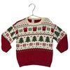 H&M Ivory, Red, Green Christmas Pattern Cotton Sweater - Size 2T