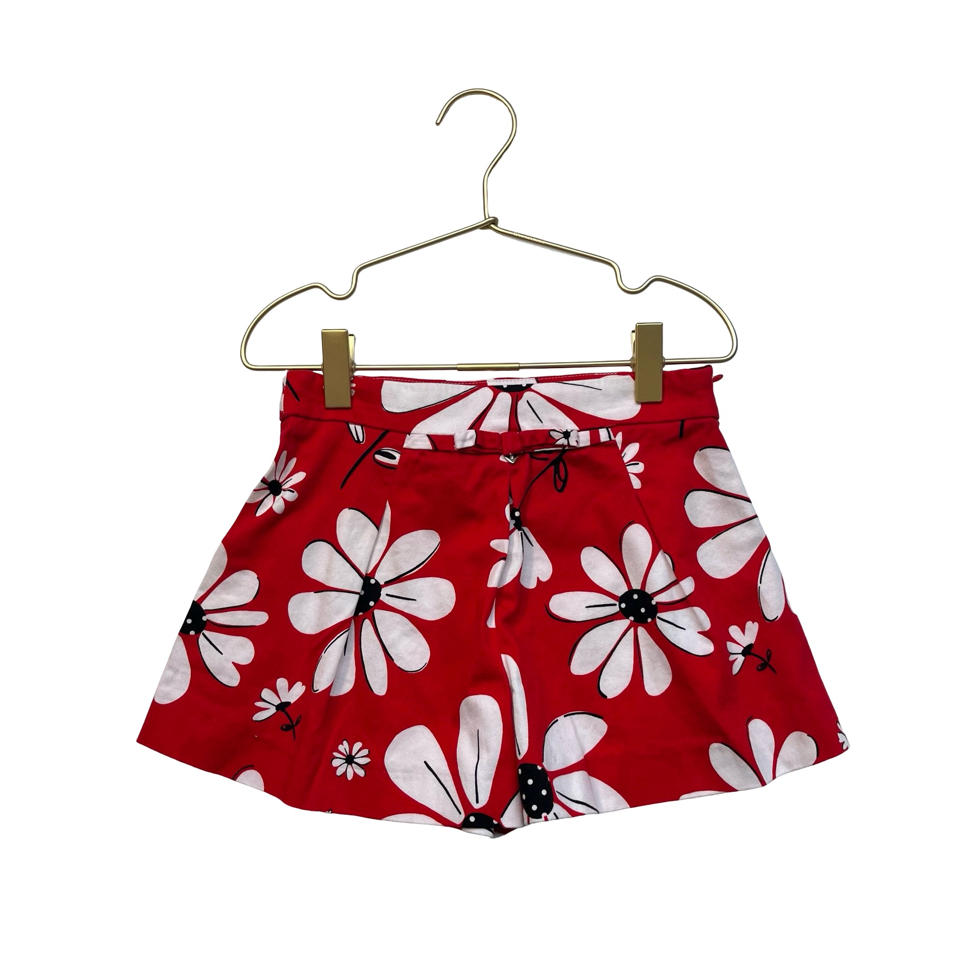 Mayoral Red, White, Black Flower Print Shorts - Size 5