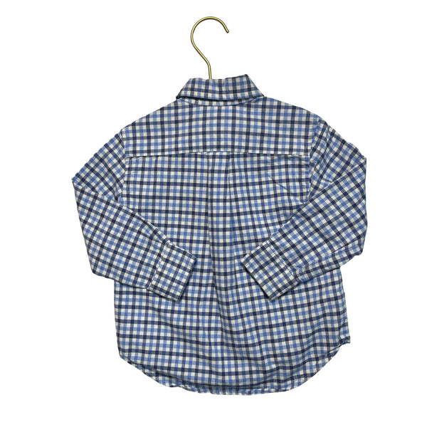 Ralph Lauren Blue & Ivory Check Oxford Button Down Shirt - Size 2