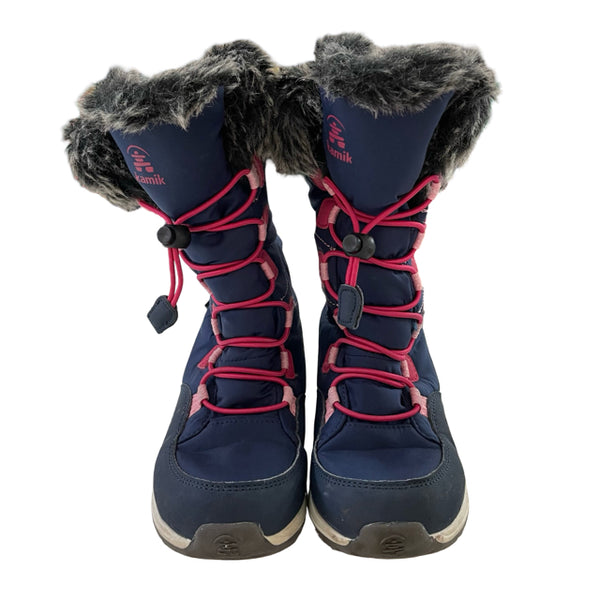 Kamik Navy & Pink Winter Boots - Size 12