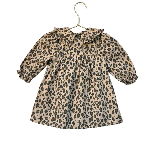 Louis Louise Leopard Print Corduroy Dress - Size 12 Mo