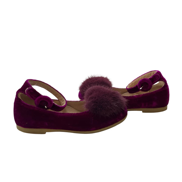 Aquazzura Magenta Velvet Shoes - Size 25 (9)