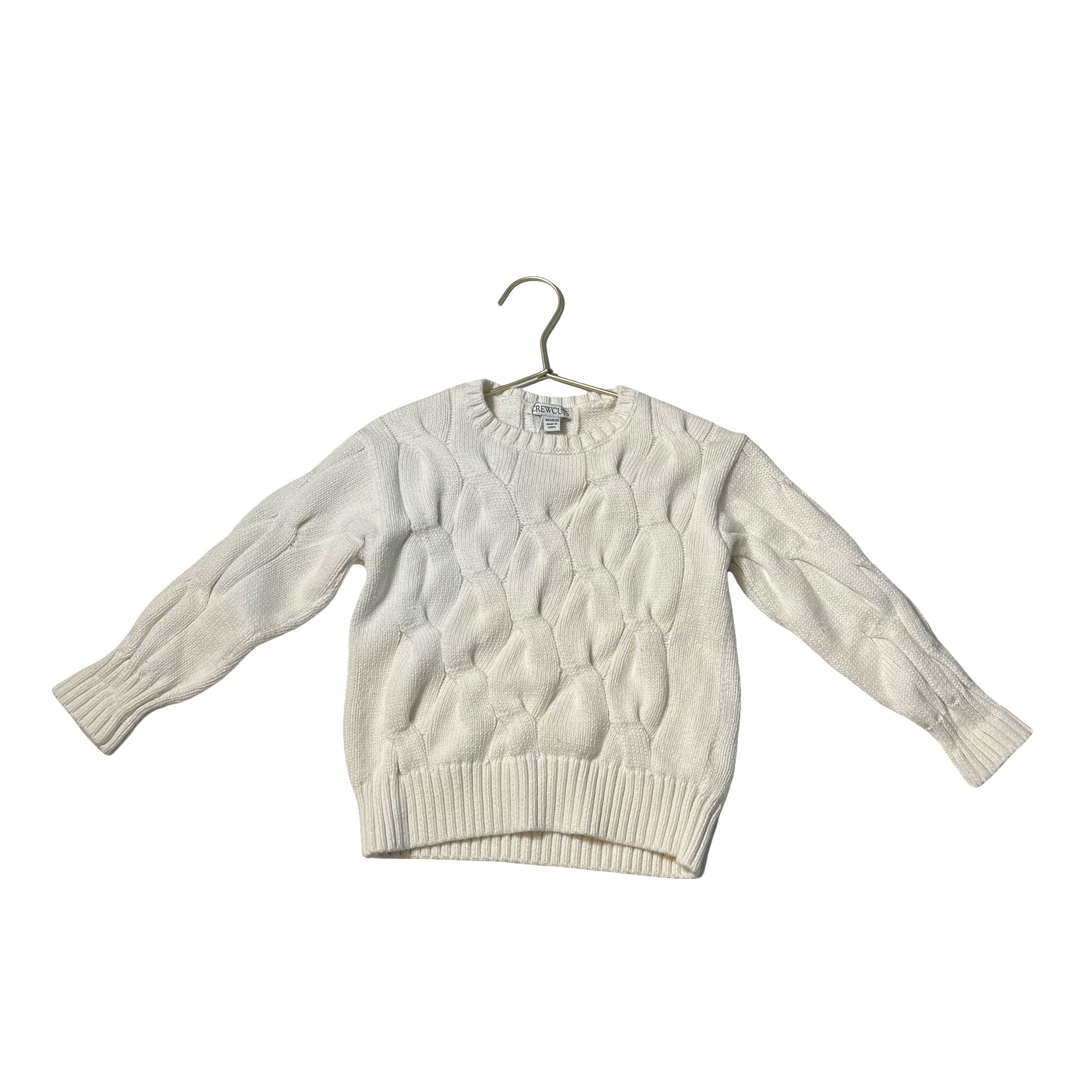 Crewcuts Ivory Cotton Cable-Knit Sweater - Size XXS 2-3