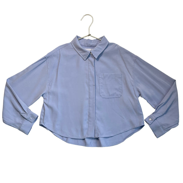 Zara Periwinkle Blue Button Down Blouse - Size 9-10