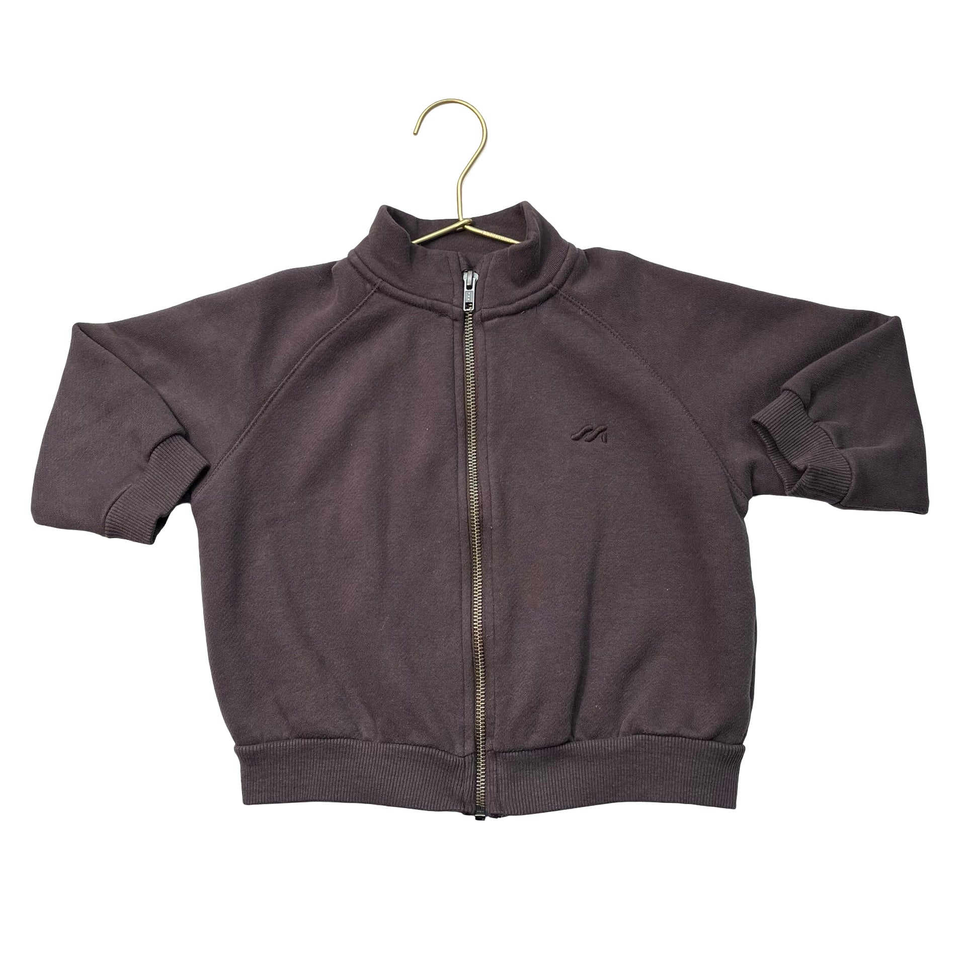 Zara Brown Zip-Up Sweatshirt - Size 3