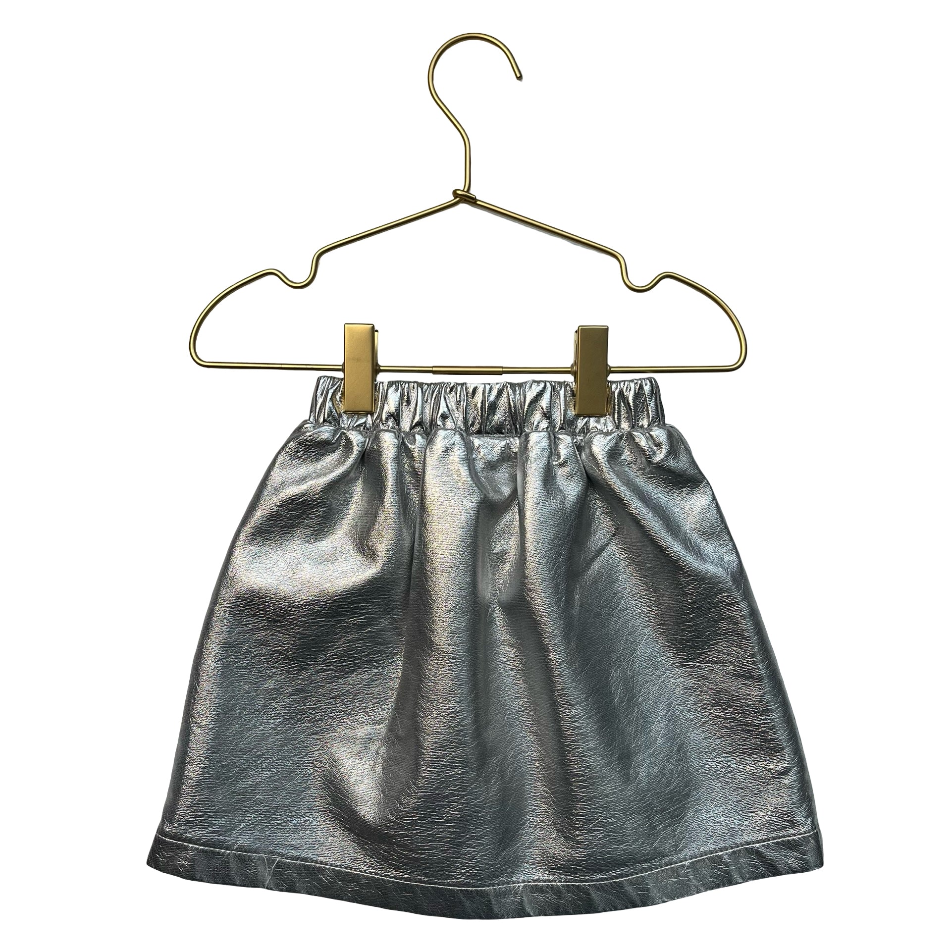 Lola & The Boys Silver Faux Leather Patch Skort Skirt - Size 4
