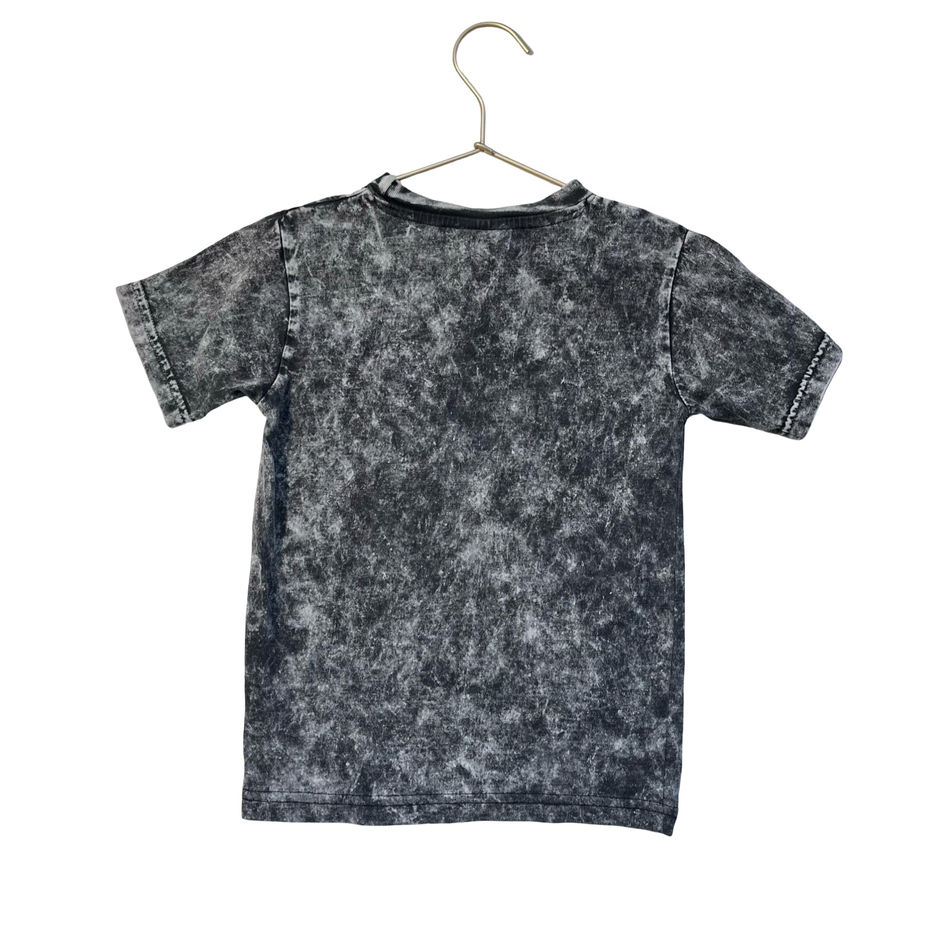 Mish Boys Vintage Wash Gray 'Peace, Love, Rock & Roll' T-Shirt - Size 4