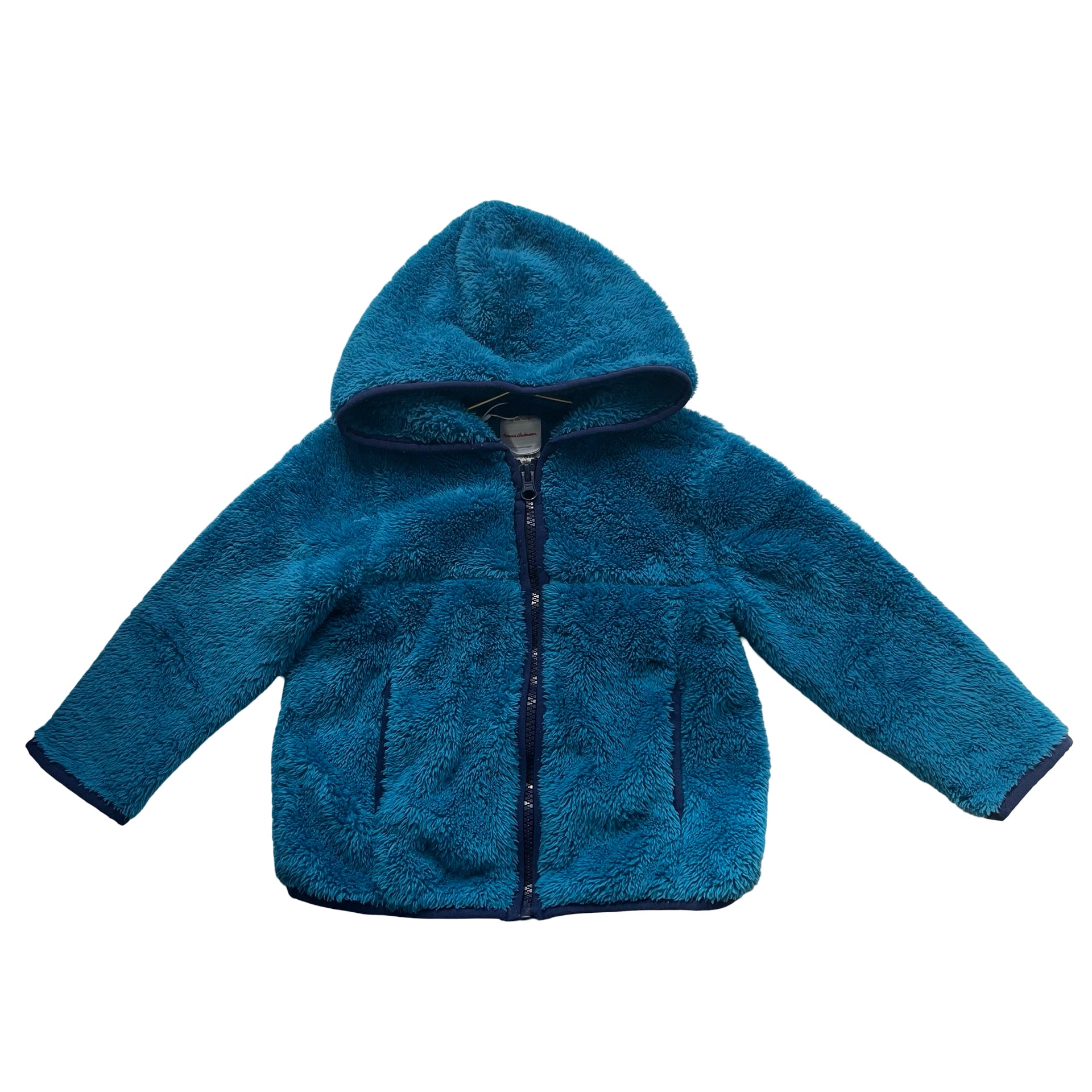 Hanna Andersson Blue Fuzzy Fleece Hooded Jacket - Size 2T
