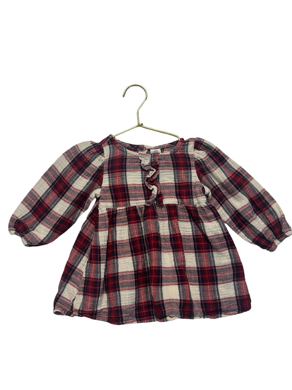 H&M Ivory & Red Plaid Dress - Size 9 Mo