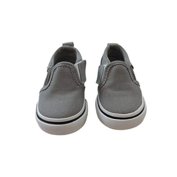 Vans Gray Canvas & Check Sneakers - Size 2