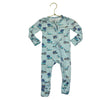 Posh Peanut Light Blue Construction Truck One-Piece PJs - Size 3-6 Mo
