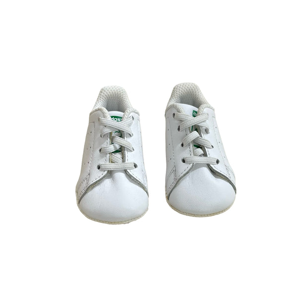 Adidas Stan Smith White & Green Soft-Sole Sneakers - Size 1K