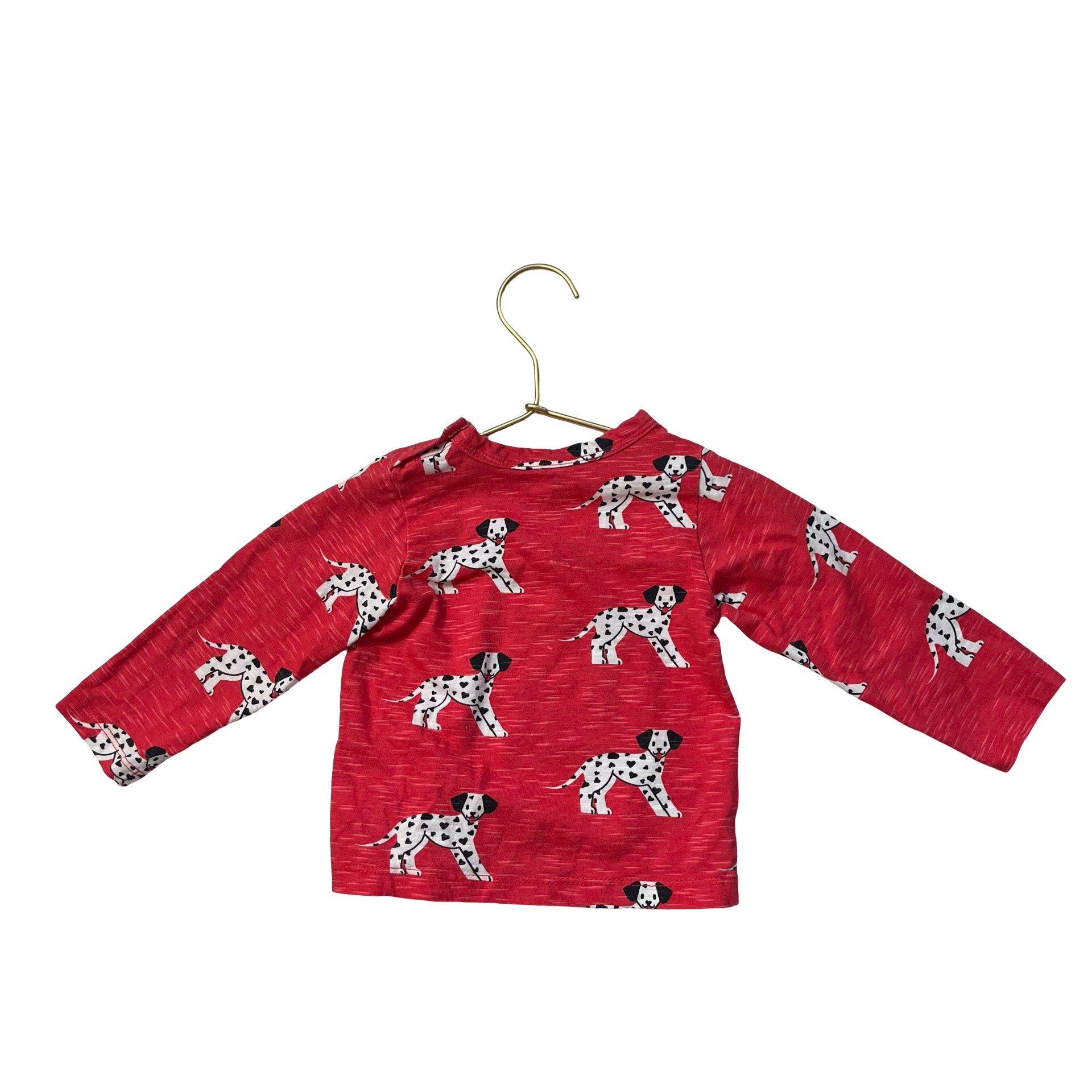 Monica + Andy Red Dalmatian Dog Print Shirt - Size 9-12 Mo