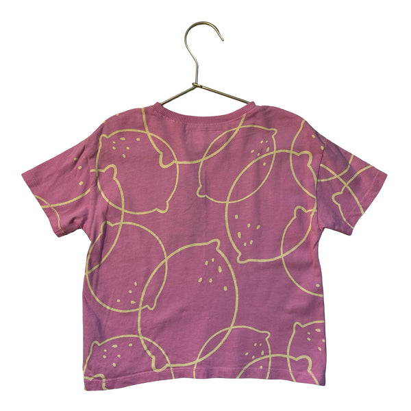 Zara Pink & Yellow Lemon Print T-Shirt - Size 6