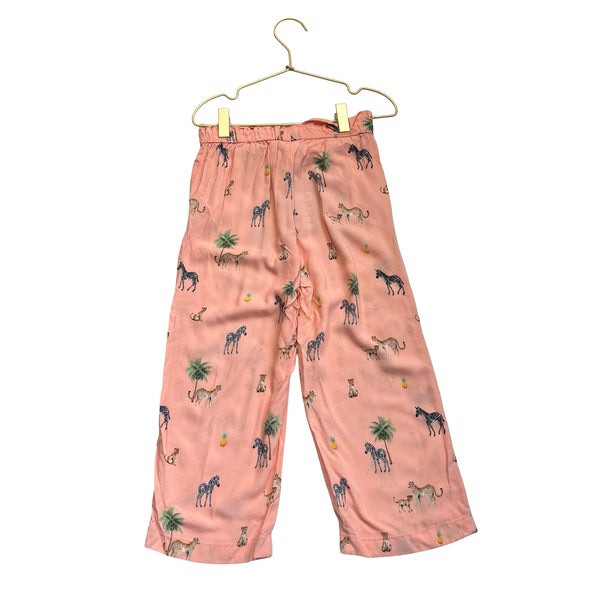 H&M x K. Kijak Peach Wild Animal Print Pants - Size 7-8Y
